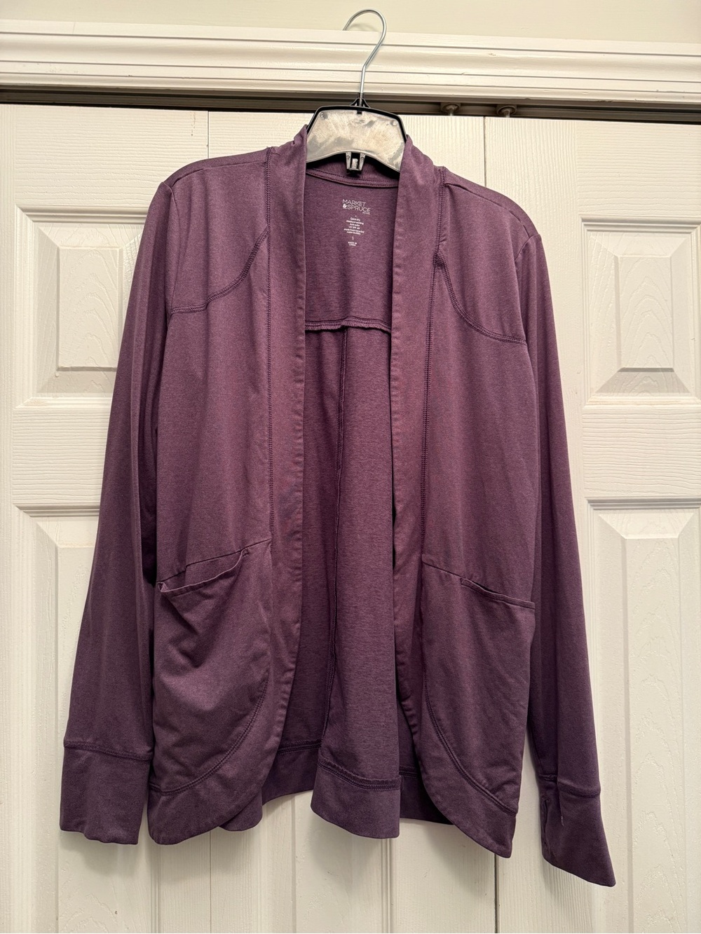 Market & Spruce Open-Front Cardigan Jacket - Purple